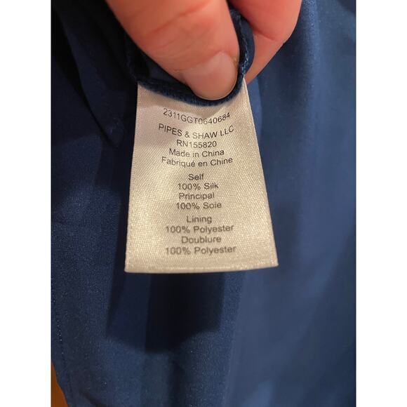 NWOT Veronica Beard Blue 100% Silk Camisole Blouse, Adjustable Straps 10 - Picture 15 of 15